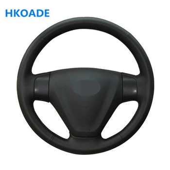 

DIY Hand-stitched Black Artificial Leather Steering Wheel Cover For Hyundai Accent 2006-2011 Getz 2005 Kia Rio Rio5 2006-2009