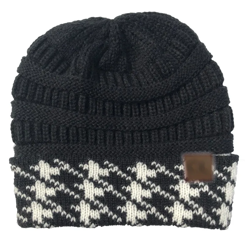 Black with logo Зимние шапки Wo мужские s Beanie Теплые, вязаные шапки s Beanies унисекс повседневные шапки Мужская хип-хоп Лыжная шапочка теплая шапка Рождественский подарок - Цвет: Black with logo