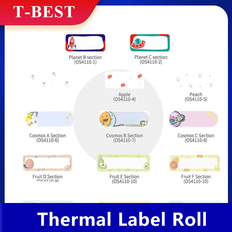Aibecy-rollo de papel adhesivo térmico de 12x40mm, rollo de 160 hojas Compatible con phoemo D30