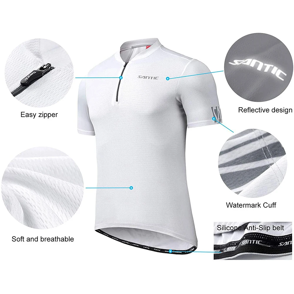 Santic الدراجات جيرسي الرجال دراجة قصيرة الأكمام ن...