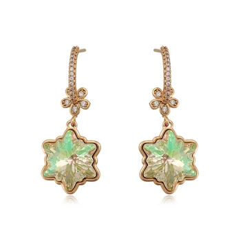 

11.11 Trendy Jewelry 2020 made with Austria Crystal Fashion Snowflake Dangle Earrings for Women Best Girls Christmas Bijoux Gift