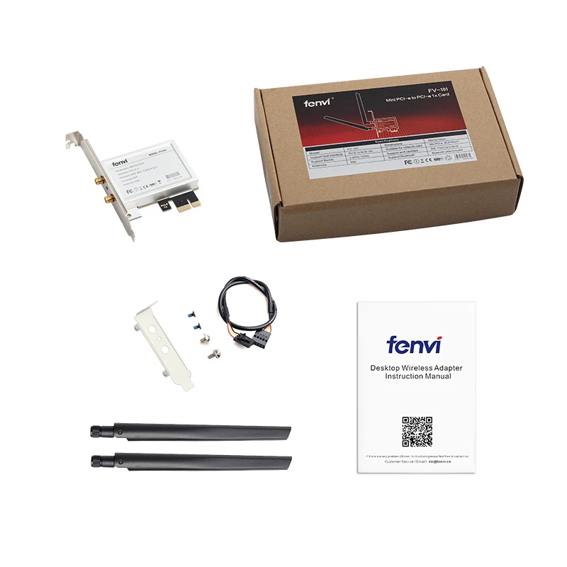 Беспроводной адаптер Fenvi Mini PCI E в X1 конвертер с 2 антеннами для настольных ПК