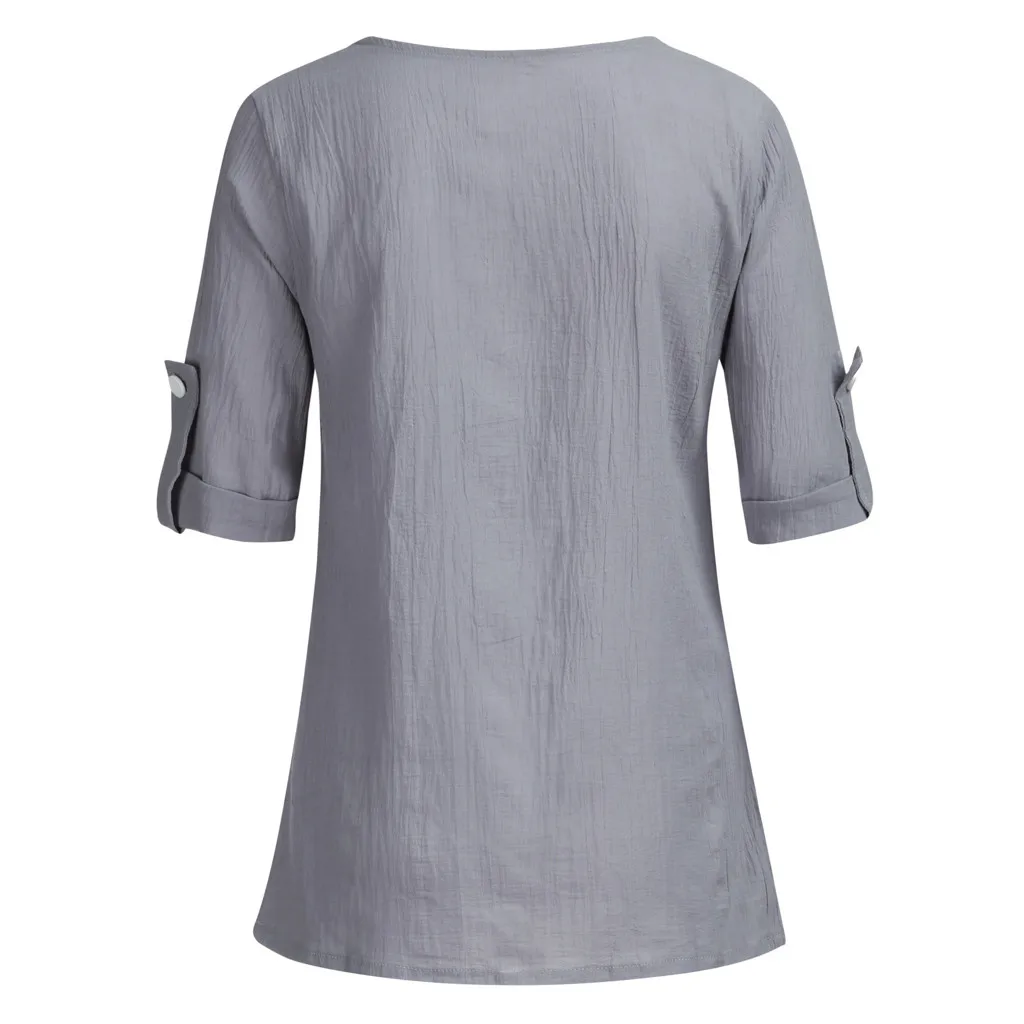 Женская Туника VogueBlusas с вырезом лодочкой и откатным рукавом, рубашка, свободные топы, красивая летняя Винтажная футболка, домашняя одежда, большие размеры XXL
