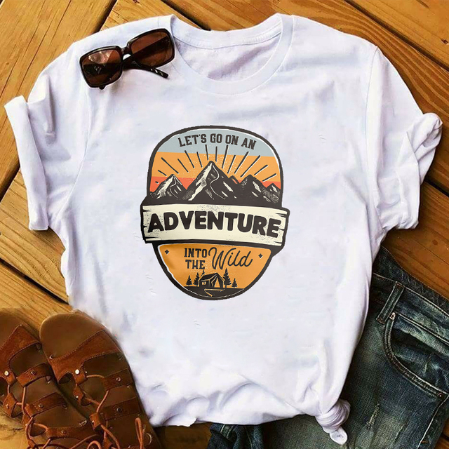 2020 Spring Summer Mountain Travel Fox Clothing Print Lady Womens Top Ladies Graphic Female  T Shirt T-shirts Tee T-Shirt