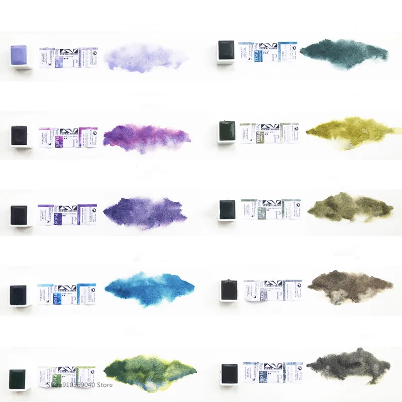 Watercolor Paint Super Vision Layered Color Watercolor Pigment Solid Water Color Paint Half Pan for Painting Art Supplies for Artist