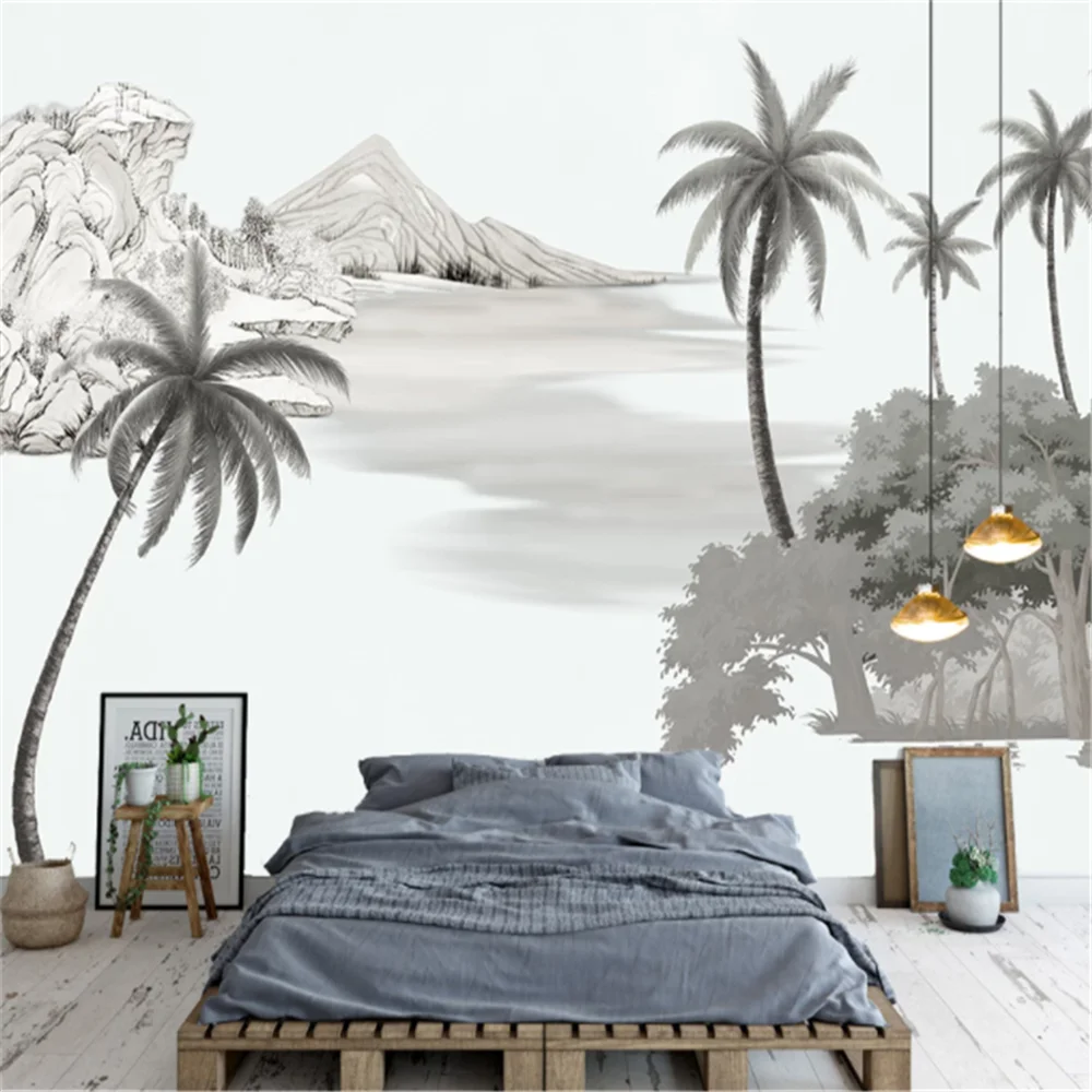 

Настенные обои на заказ, Западная живопись, пальма, современный минималистичный фон, настенная живопись