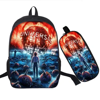 

2 Pcs/set Stranger Things Backpack Students School Bags for Teenage Girls Boys Daily Backpack Kids Book Bags Traval Backpack