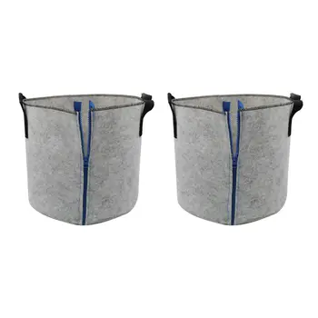 

2pcs Durable Felt Cloth Vegetable Plant Growth Bag Potato Planting Bag Garden Barrel Gardening Beauty Planting Bag With Zipper