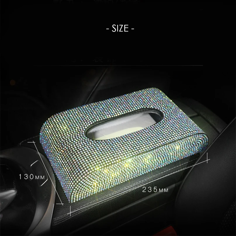 Алмазная наклеиваемая кожа автомобиля коробка ткани Bling Роскошные женские бумажные полотенца чехол для домашнего офиса стиль использования