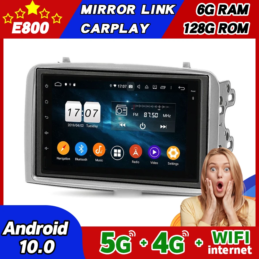 Автомагнитола 2DIN 6 ГБ ОЗУ 128 Гб ПЗУ стерео для ALFA Rom EO 147 GT Android 10 мультимедийный