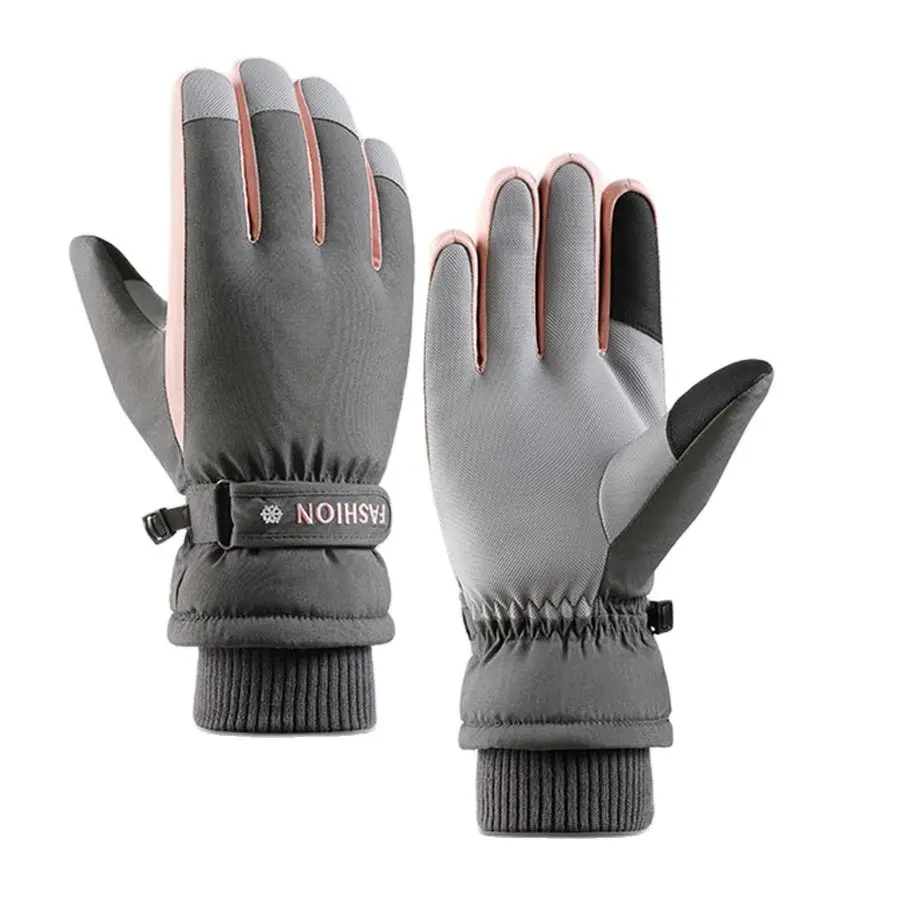 

Women Winter Stretch Wrist Non Slip Touch Screen Skiing Mitten Plus Velvet Thick Warm Outdoor Sport Waterproof Cycling Glove N22
