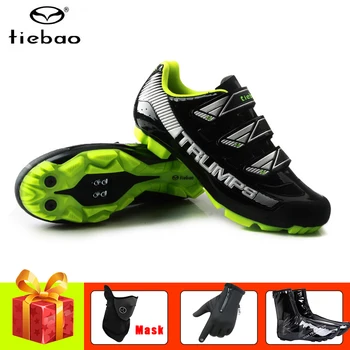 

TIEBAO cycling shoes men sapatilha ciclismo mtb bike sneakers cover self-locking breathable mountain bike shoes bicycle gloves