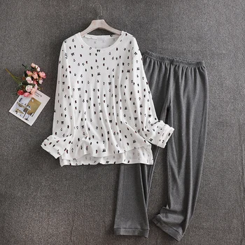 

JULY'S SYJJF Long Sleeve Pajamas Sets For Women Casual Spring Floral Printed Sleepwear Homewear Simple Loose Nightwear Pyjamas