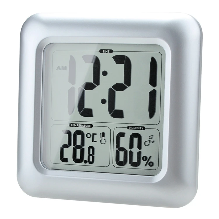 Baldr цифровой термометр для ванны гигрометр часы время отель водонепроницаемый большой ЖК присоски Душ кухня настольные настенные часы