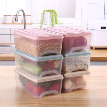 

1 Pc Refrigerator Storage Box Kitchen and Refrigerator Organization Transparent Food Storage Container for Kitchen Fridge (Blue)