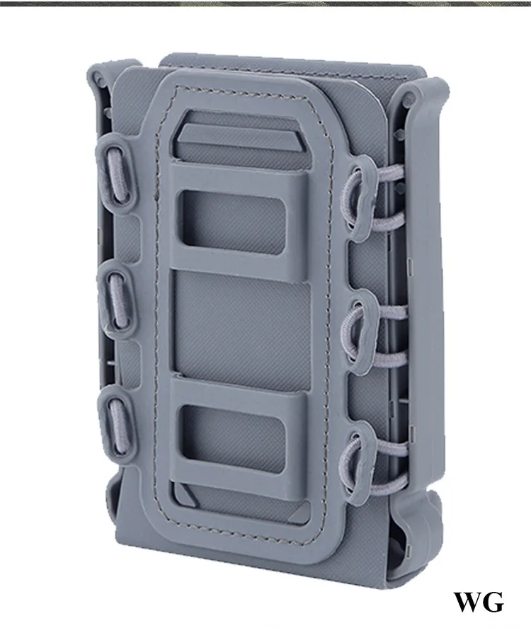 Tactical Soft Shell Handgun Magazine Pouch Carrier Holster with Molle Clip for 5.56 7.62 M4 - Цвет: Серый цвет