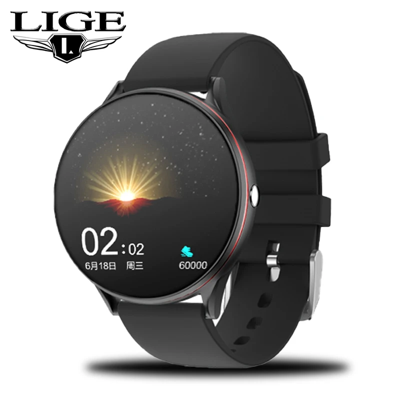 

LIGE 2020 New Smart Watch Men and Women Heart Rate Pedometer Multifunctional Sports Waterproof Smartwatch for IOS Android +Box