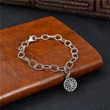 Европейский и американский стиль подлинное серебро 925 пробы Ретро вера кулон из хризантемы женский модный браслет boutiq