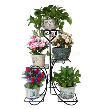 

European wrought iron flower stand indoor multi-story living room green flower stand rack floor-standing balcony flower pot