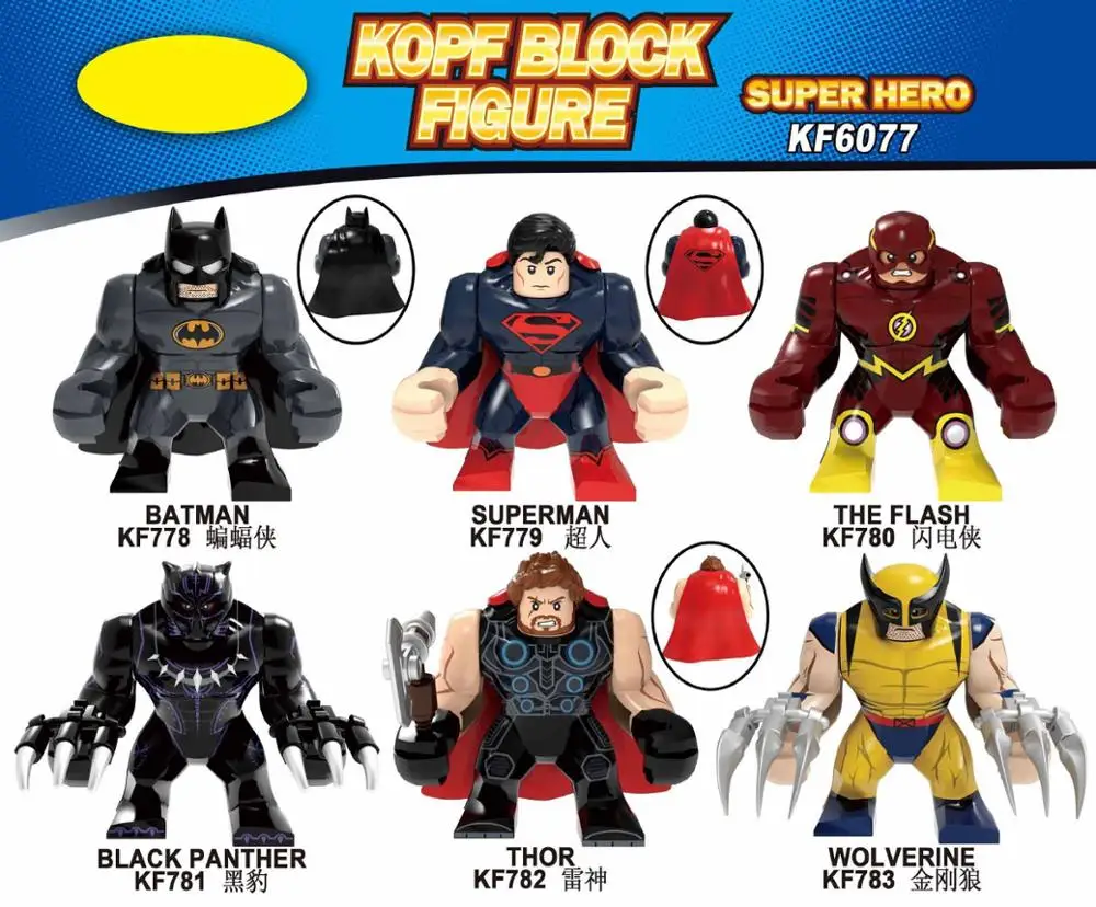 

KF6077 Superheroing Legoing Assembling blocks Batmaning Superman Black panther Raytheoning Wolverineing Brain game Children's