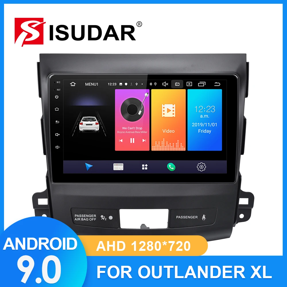 ISUDAR Car Radio For MITSUBISHI/OUTLANDER 2007-2012 2 din Android 9 Autoradio Multimedia GPS DVR Ca