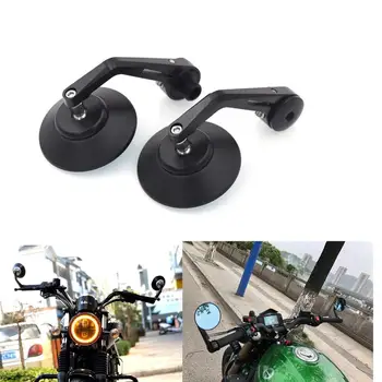 

Black CNC Aluminium Round Handlebar End Side Mirror with Thread Inside for Benelli Leoncino 500 Leoncino 250