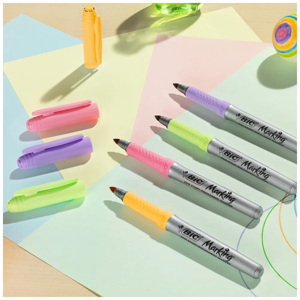 Креативные перманентные маркеры BIC Marking Блистер x5(набор из 5 пастельных тонов