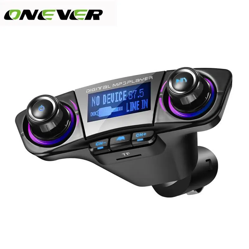 Onever Car FM Transmitter Modulator MP3 Player Bluetooth 4.0 Hands-free Stereo Audio Receiver Adapter with USB Charging Port