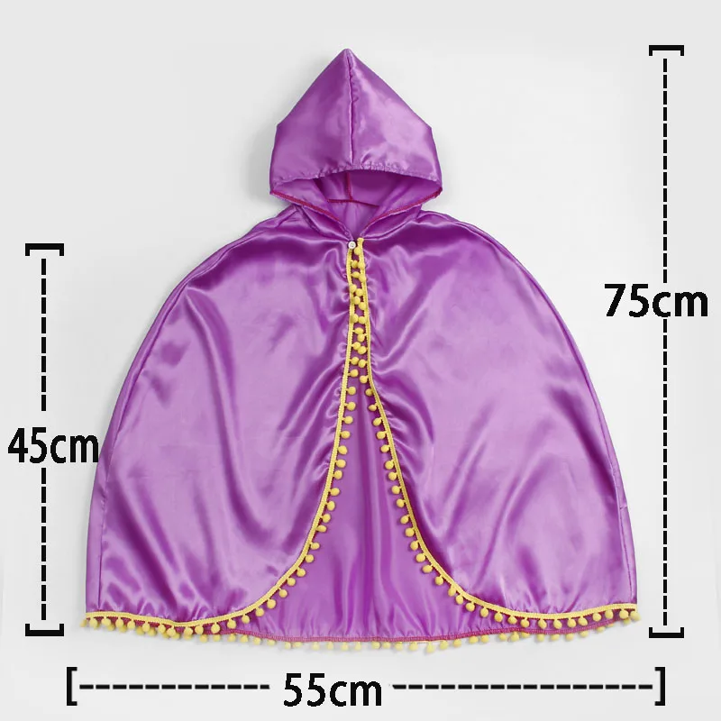 Плащ-накидка принцессы Анны; плащ для маленьких девочек; нарядный костюм для дня рождения; подходит От 3 до 10 лет - Цвет: Purple