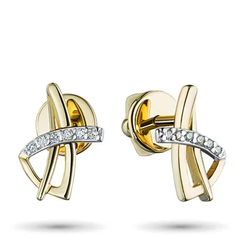 

Pusety of combined gold with a diamond e1001ps01203540