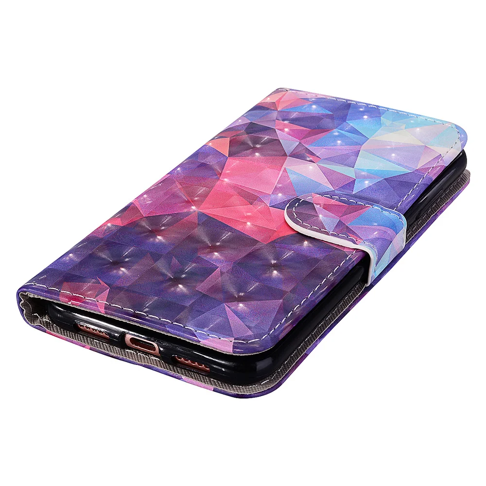 Окрашенный кожаный чехол-сумка для Xiaomi mi 8 Lite Red mi 6 5 Plus Note 6 Pro откидной Чехол-книжка с 3D рисунком
