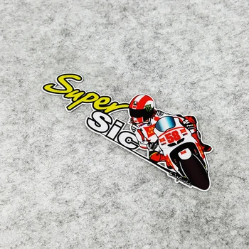 

NO.S142 Super Marco Sic Motorcycle Racer Cartoon Reflective Motorcycle Motorbike Helmet Fuel Tank Car Stickers