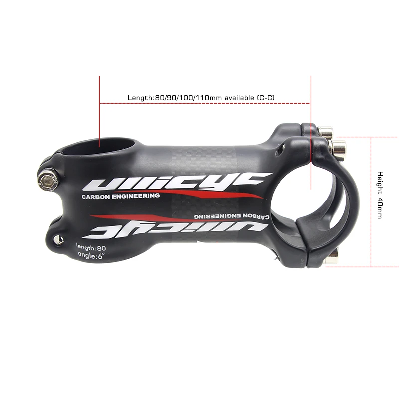 Ullicyc Mtb вынос руля из углеродного сплава дорога горный велосипед стволовых труба из углеродистого волокна 3K матовый 31,8*80/90/100/110/120 мм велосипедный вынос руля велосипеда из углеродного волокна Запчасти