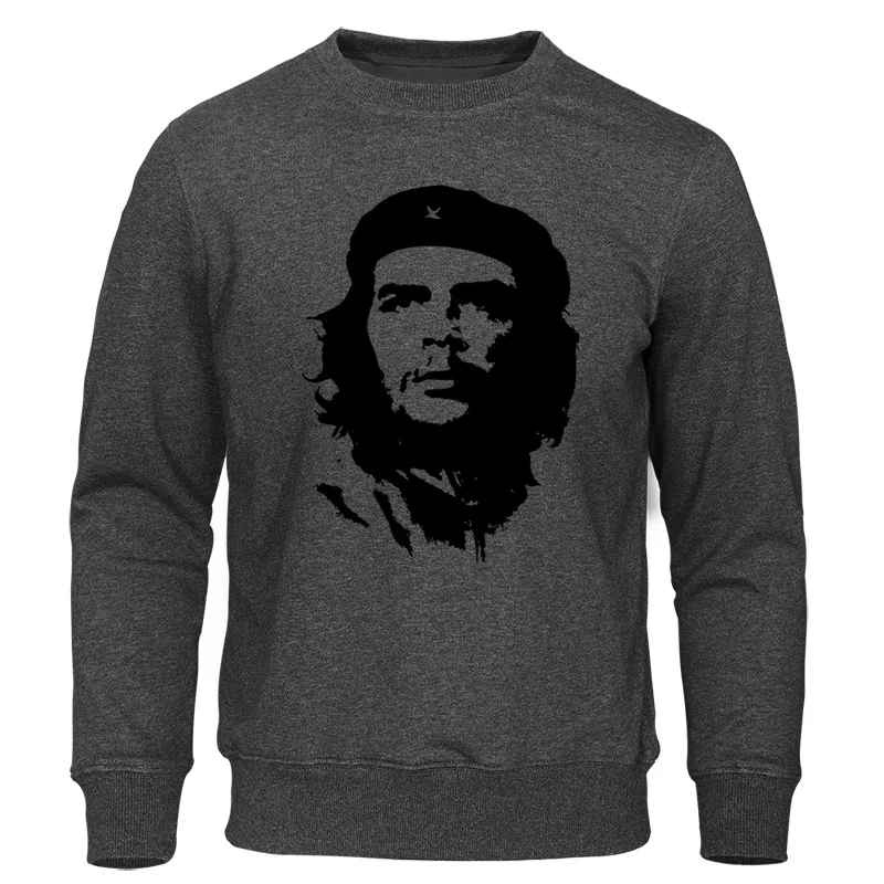 Che Guevara Hoodie Sweatshirt Men Casual Capless Sweatshirts Argentina Hero Hoodies Fashion Streetwear Autumn New Mens Tracksuit - Цвет: dark gray 1