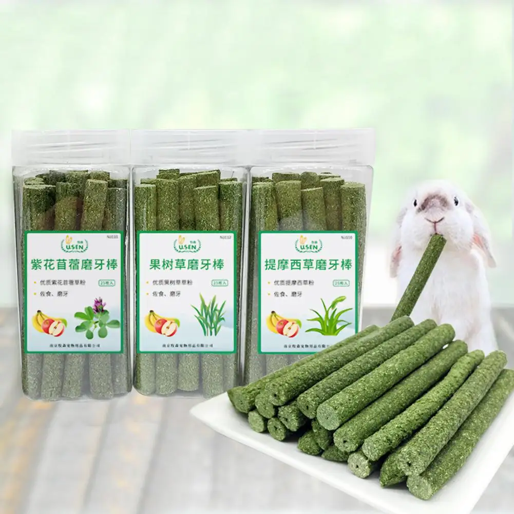 Healthy 25Pcs Rabbit Hamster Pig Grass Chew Sticks Pet Food Natural Snack Molar Rod | Дом и сад