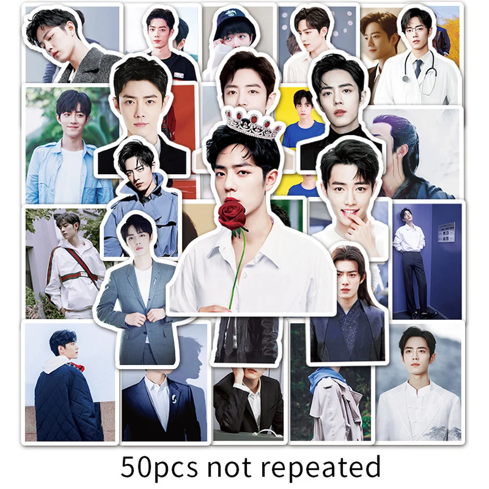 50Pcs Waterproof Stickers Xiao Zhan Picture Color Of Office Stationery Hot 2021 | Канцтовары для офиса и дома