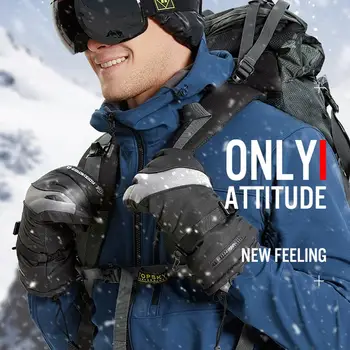 

Winter Outdoor Hiking Ski Gloves Four-layer Waterproof Pocket Touch Screen Slip Plus Velvet Warm Waterproof Three-finger Touch S