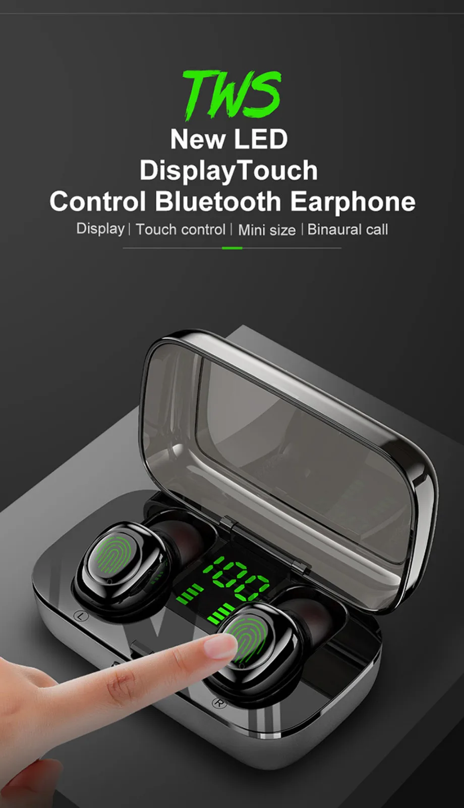 2019 Wireless Earbuds Headphones BT5.0 Charging Case Binaural Stereo for iphone HUAWEI xiaomi earphone | Электроника