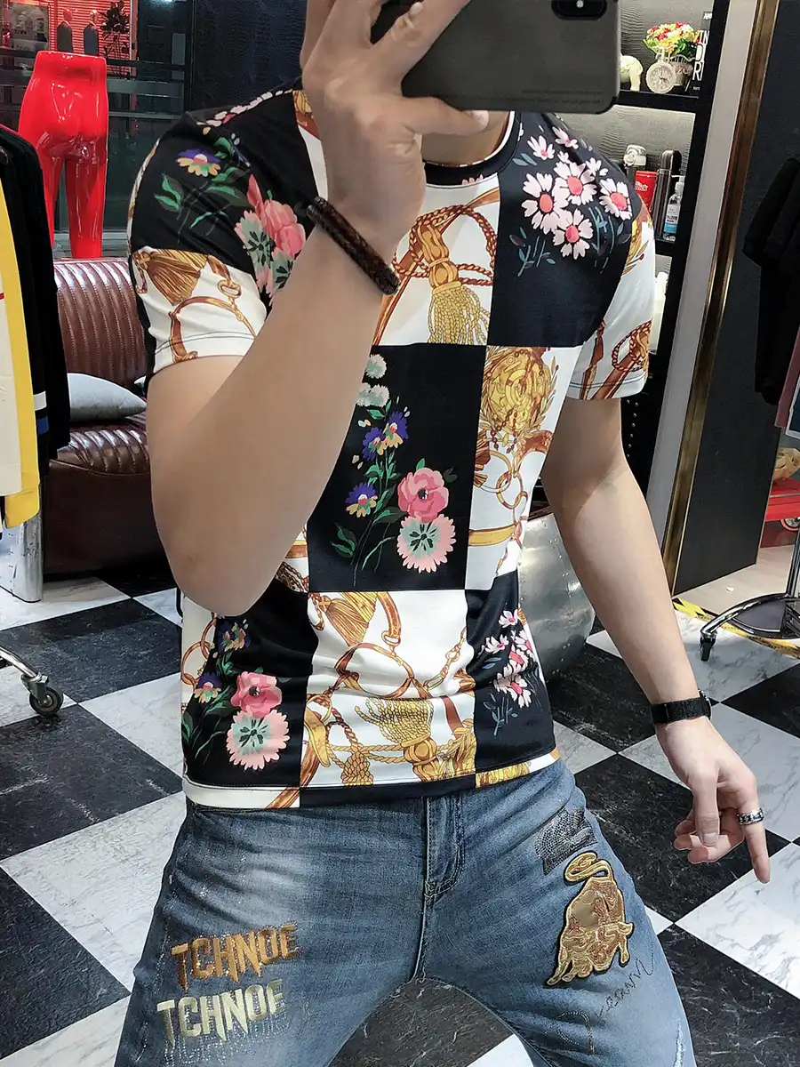 デジタルプリント半袖tシャツ男性ソシアル クラブ服ファッションブランドファッション21夏トップメンズプリント男性 Tシャツ Aliexpress