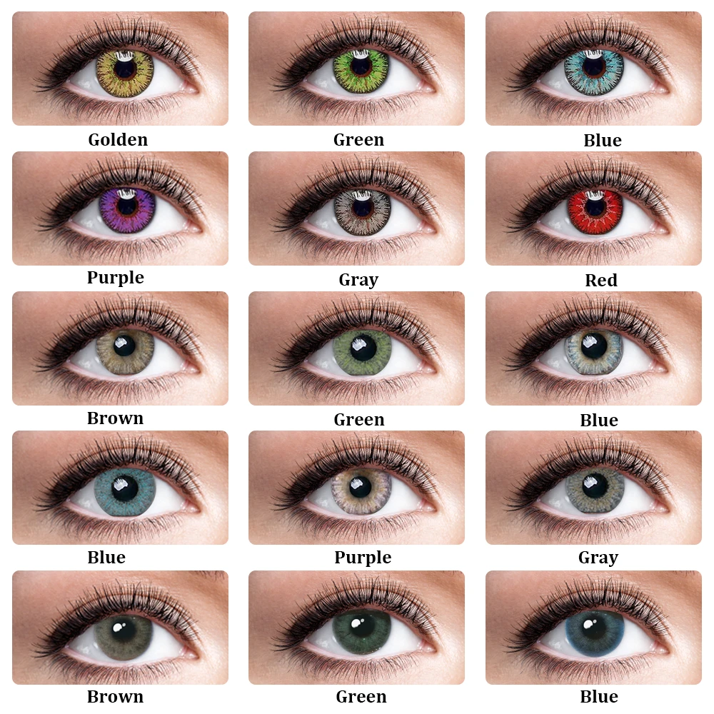 2Pcs 1Pair Colorful Contact Lenses Vivid Eye 3 Tone Colored Contact Lenses  Eye Colors Lenses Blue Lens Color Red Cosplay Anime|Contact lenses| -  AliExpress