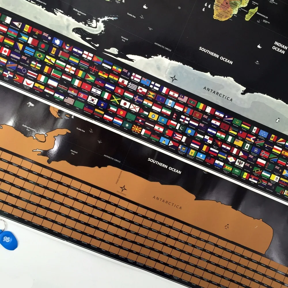 С картой мира нарисованная стены Стикеры черного и золотого цвета с изображением национального флага географическая карта путешествия Сотрите карты Прямая