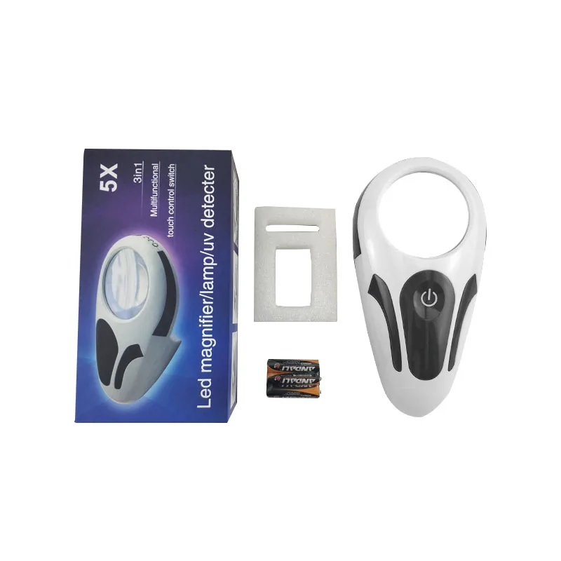 Factory Direct 2019 New Multi Function Desktop Handheld LED Illuminating Magnifier UV Light Touch Induction Flashlight