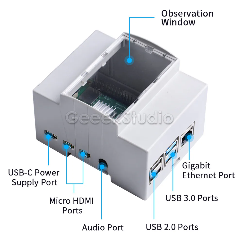 Пластиковый Чехол для электрической коробки ABS для Raspberry Pi 4 Модель B, с радиаторами отвертка для Raspberry Pi 4B