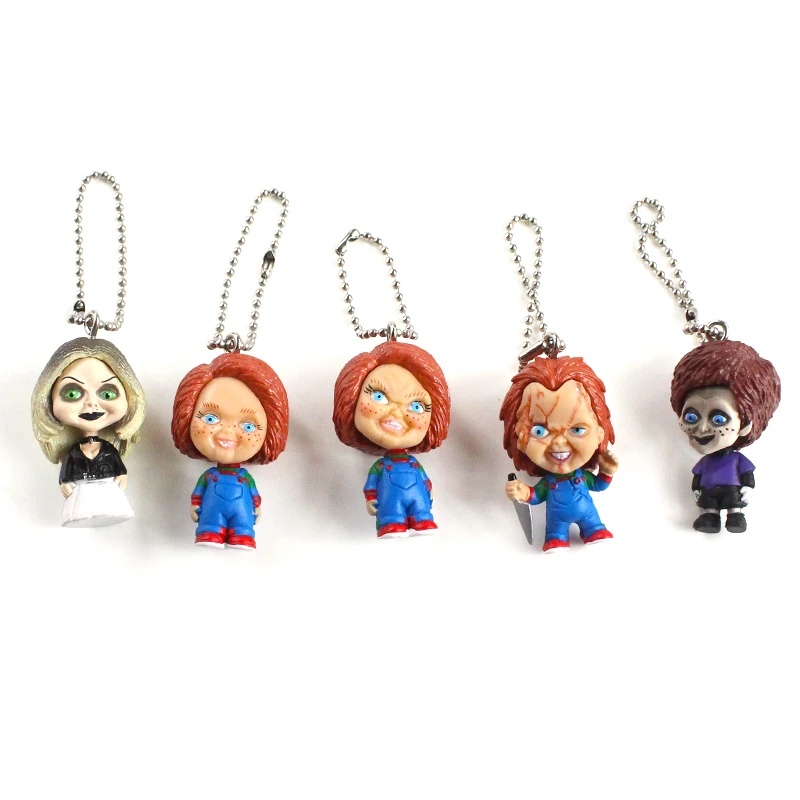 4cm 5 Teile Satz Horror Film Kind Der Spielen Chucky Braut Von Chucky Sohn Puppe Schlusselring Anhanger Zahlen Spielzeug Action Figures Aliexpress