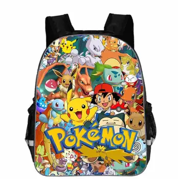 

New 11/13/16 inch Pikachu School Bags For Boys Girls Cartoon School Kids Backpack Children Mochila Gift Support customed