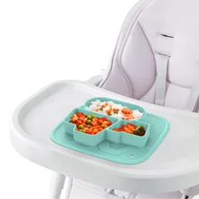 Assiette à dîner en Silicone pour bébé, véhicule d'ingénierie, assiette à manger, forte aspiration, napperon en Silicone, grille complémentaire 