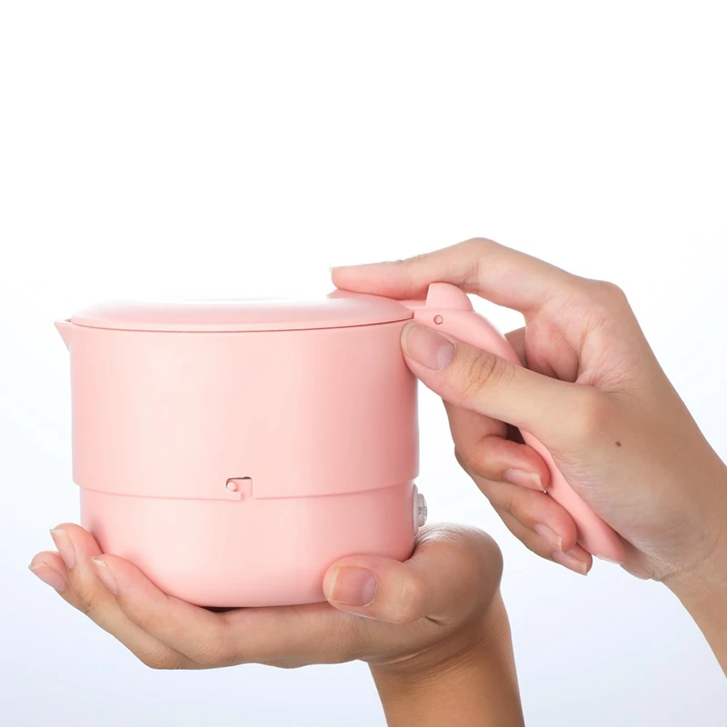 ABUI-Mini Collapsible Portable Electric Kettle 600Ml Baby Silicone Global Universal Home Travel Folding Silicone Boiler Eu Plug