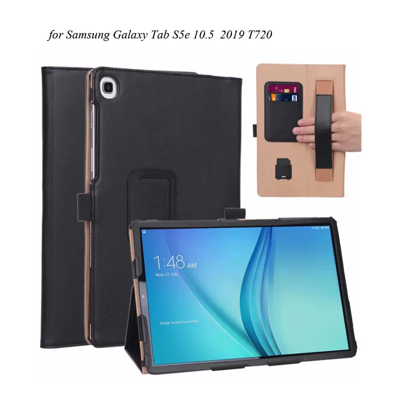 Роскошный чехол-книжка из искусственной кожи чехол для Samsung Galaxy Tab A 10,1 S5e 10,5 SM-T510 T720 T515 ремешком флип-кейс 20 шт./лот - Цвет: Tab S5e 10.5 2019