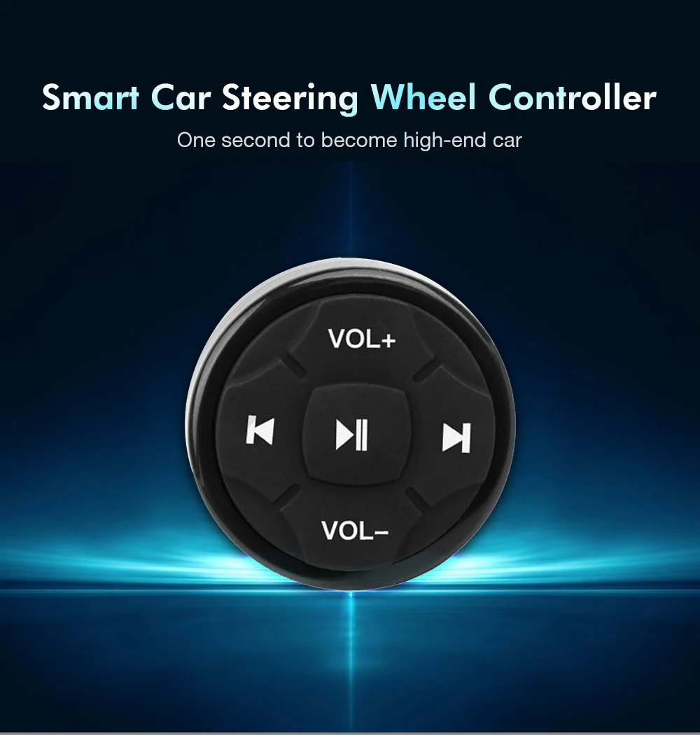 Wireless Blue backlight Car Steering Wheel Controller Universal 5-key Buttons Bluetooth 4.0 Remote Control | Автомобили и