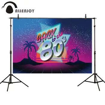 

Allenjoy Background Back to the 80's Vintage Disco Photozone Backdrop Retro Party Carnival Anniversary Adult Birthday Banner